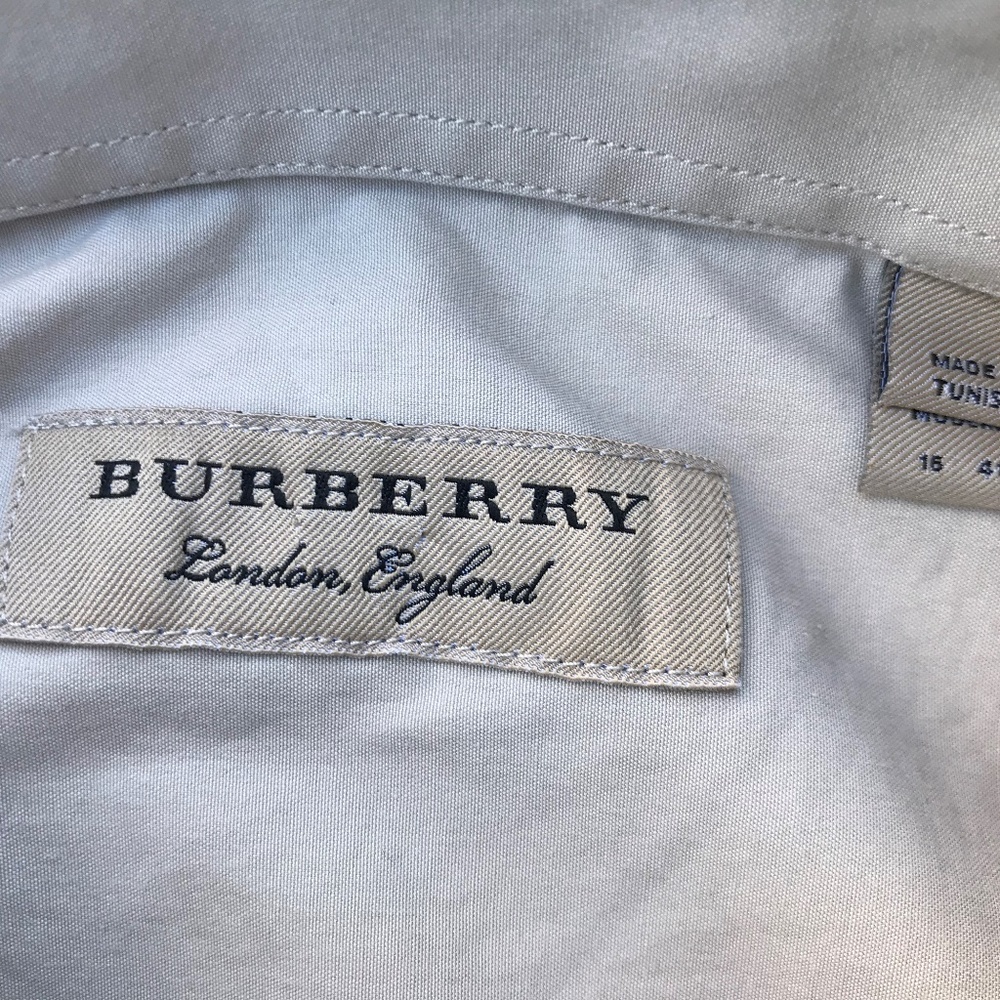 Burberry London Men Shirt Button Down Beige Casual - Picture 4 of 8